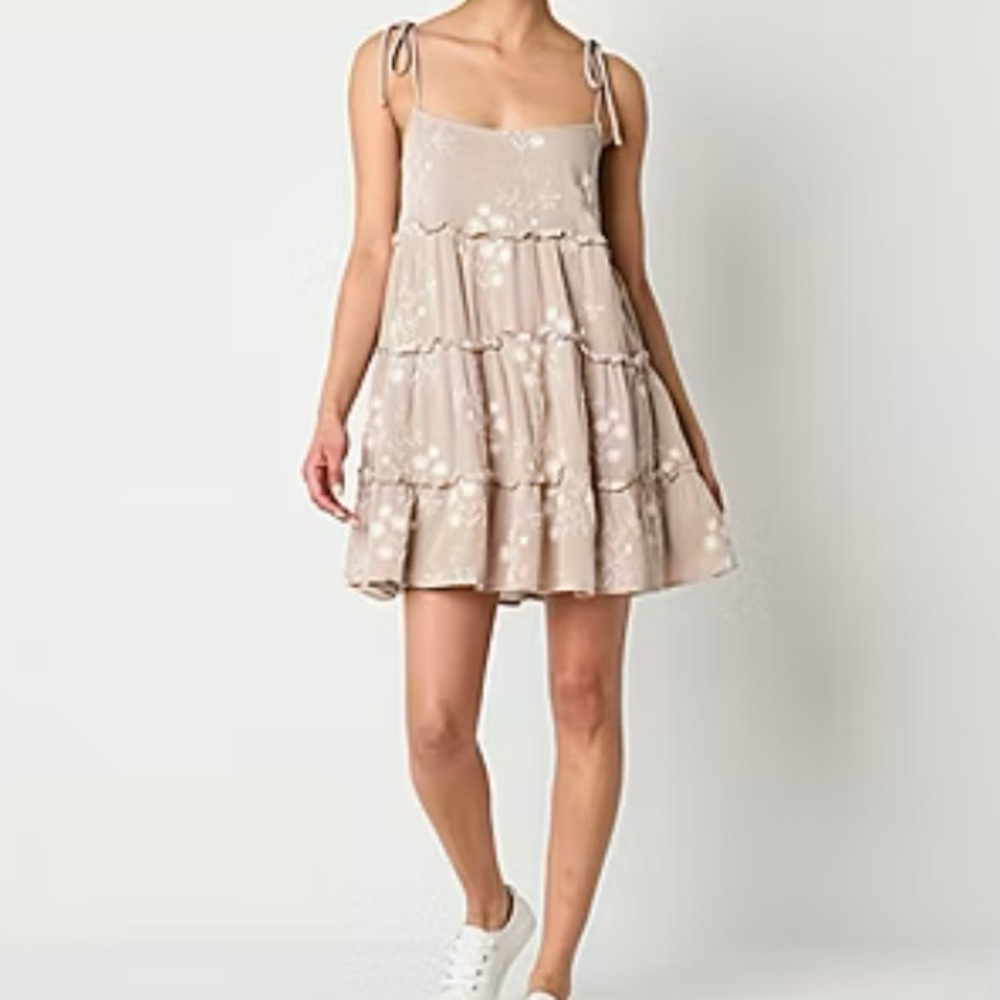 Speechless Tunic Dress M Babydoll Tiered Ruffle Sleeveless Tank Dress Medium‎